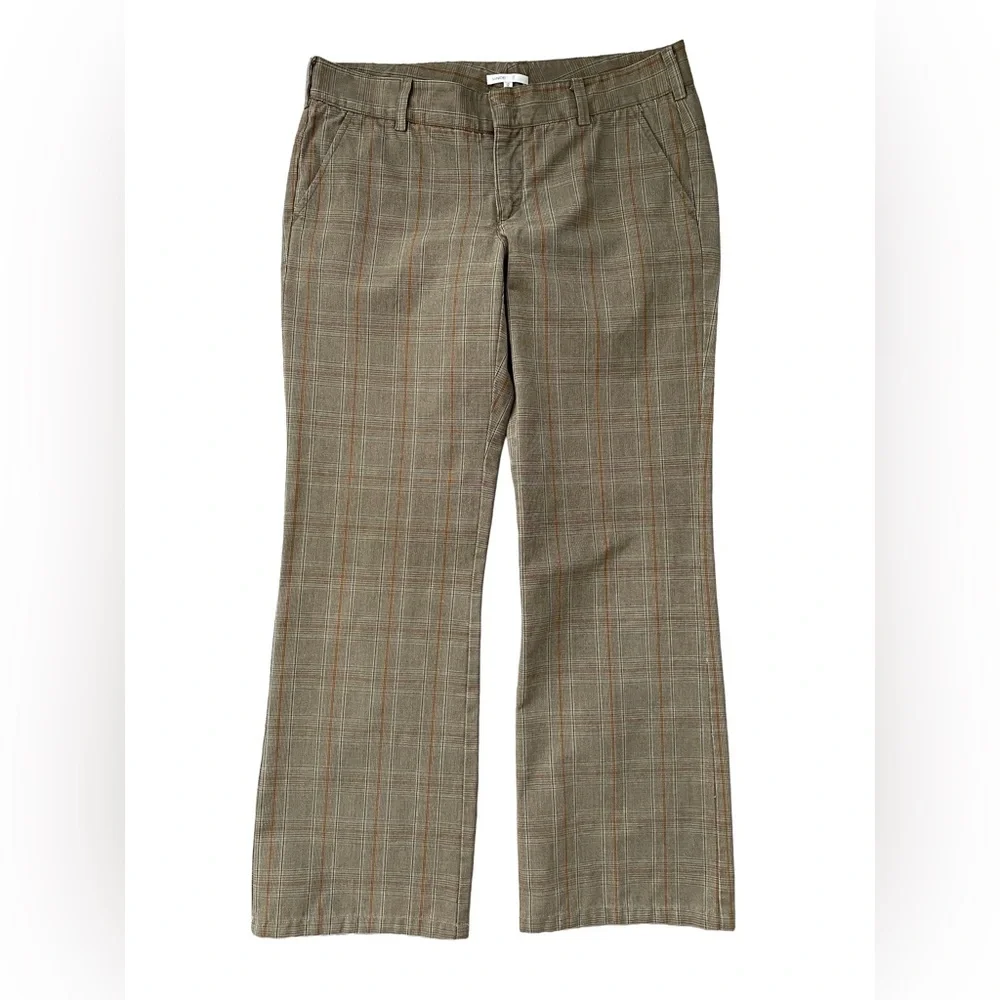 Vince Plaid Dress Pants Low Rise Bootcut Flare Trousers   Size 12